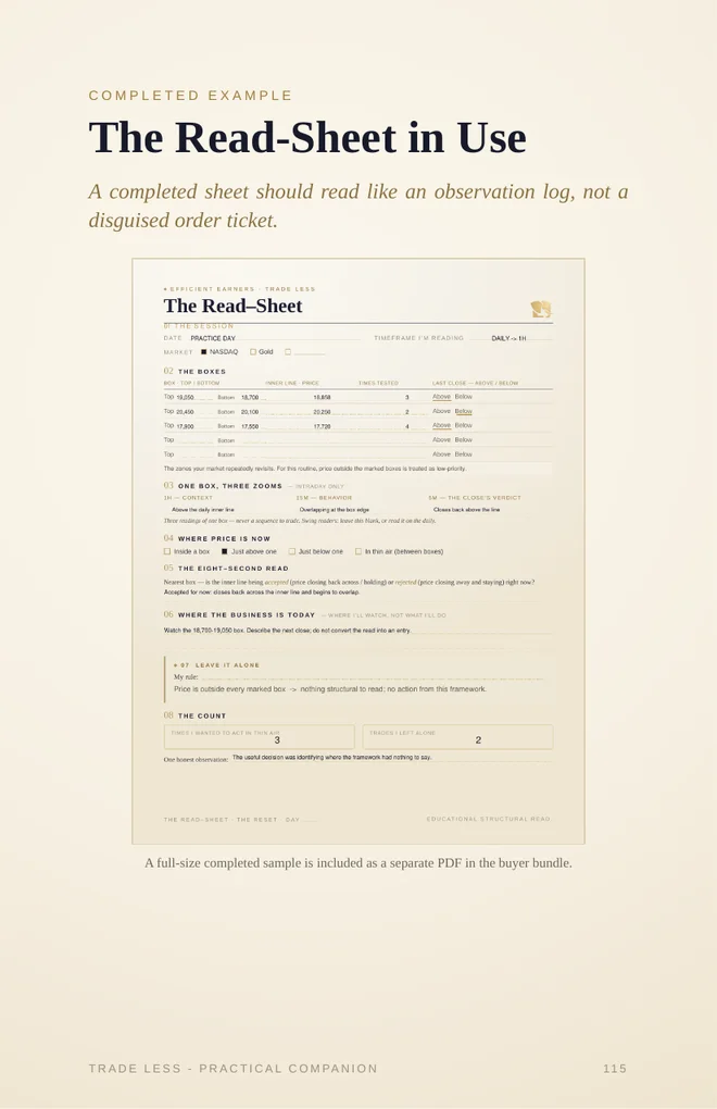 Completed Read-Sheet example