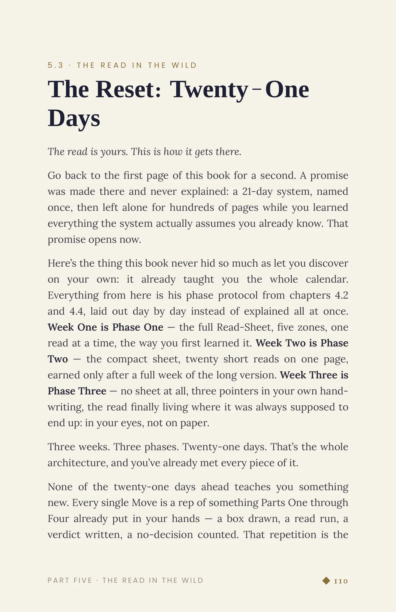 The Reset: Twenty-One Days opening page preview